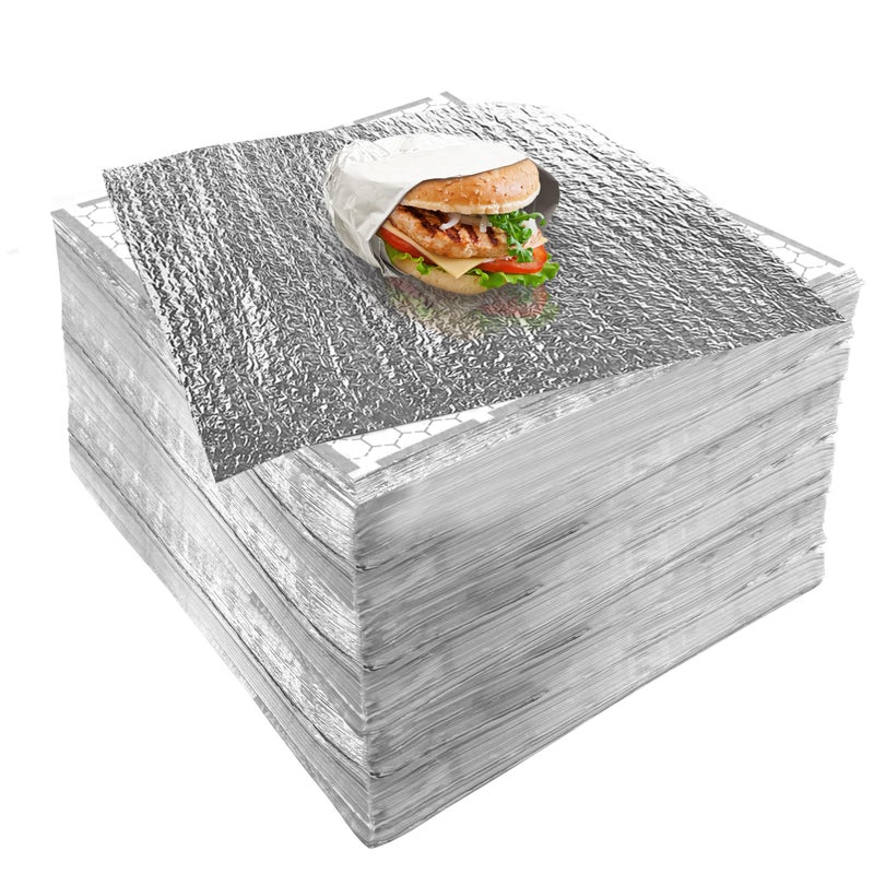 Insulation Sandwich Wrapping Paper Aluminum Foil Sheets 200 Pack 14 x 16 Aluminum Foil Sandwich Wrap Sheets For Sandwich Wraps Burritos and BBQ